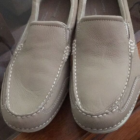 Rockport Beige Leather Loafers with adiPRENE Insoles - Picture 10 of 12